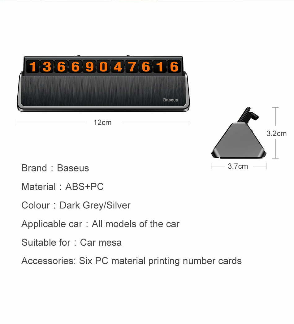 baseus hermit temporary parking number card 13