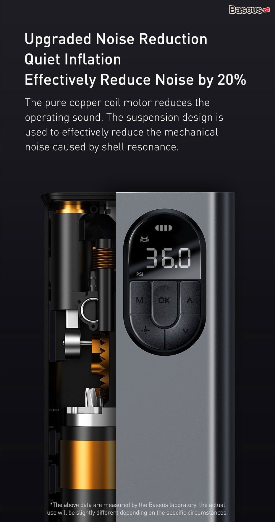 Bơm Lốp Ô Tô Baseus 2500mAh sạc pin