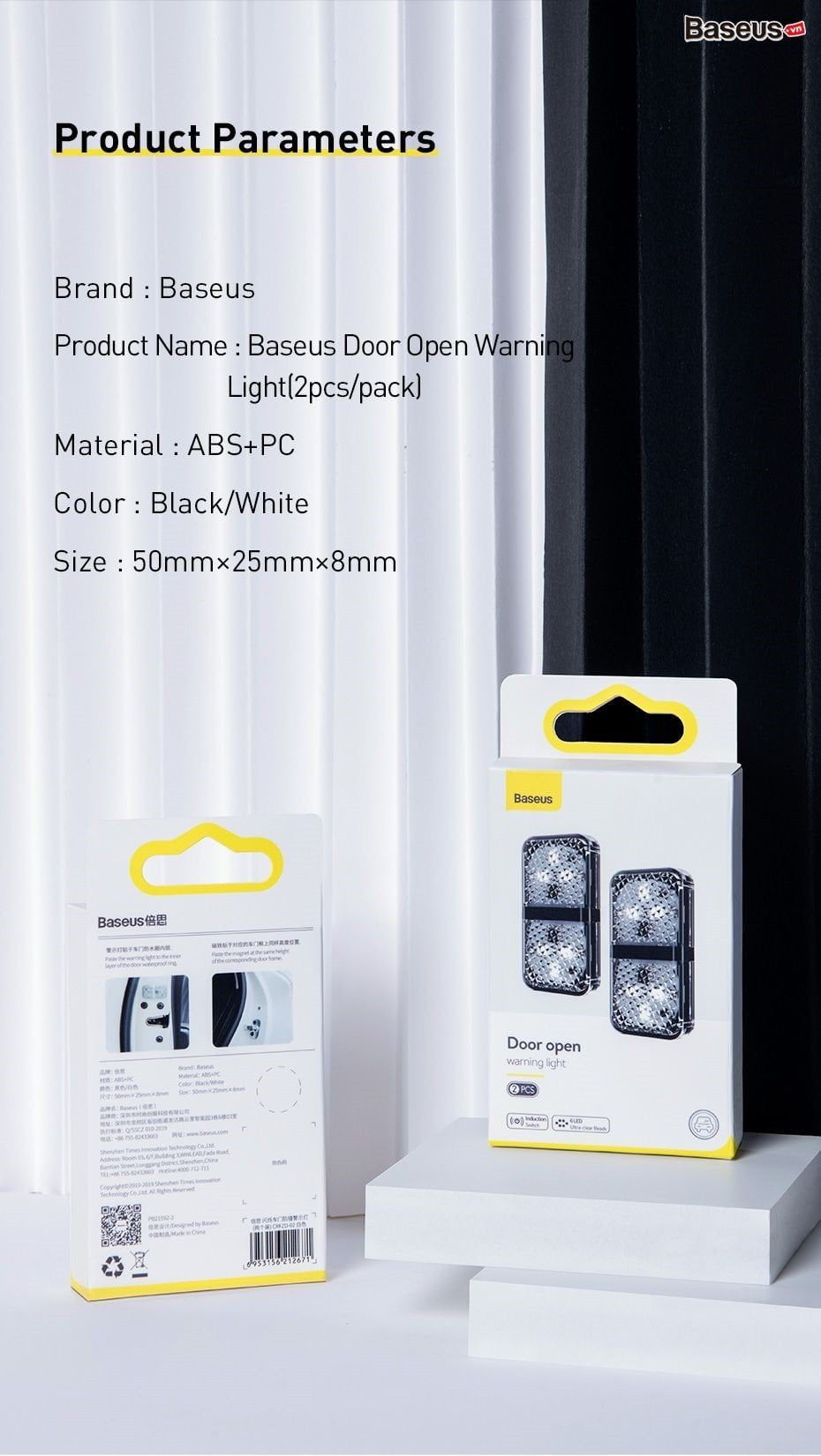 Đèn led cảnh bảo mở cửa ô tô Baseus