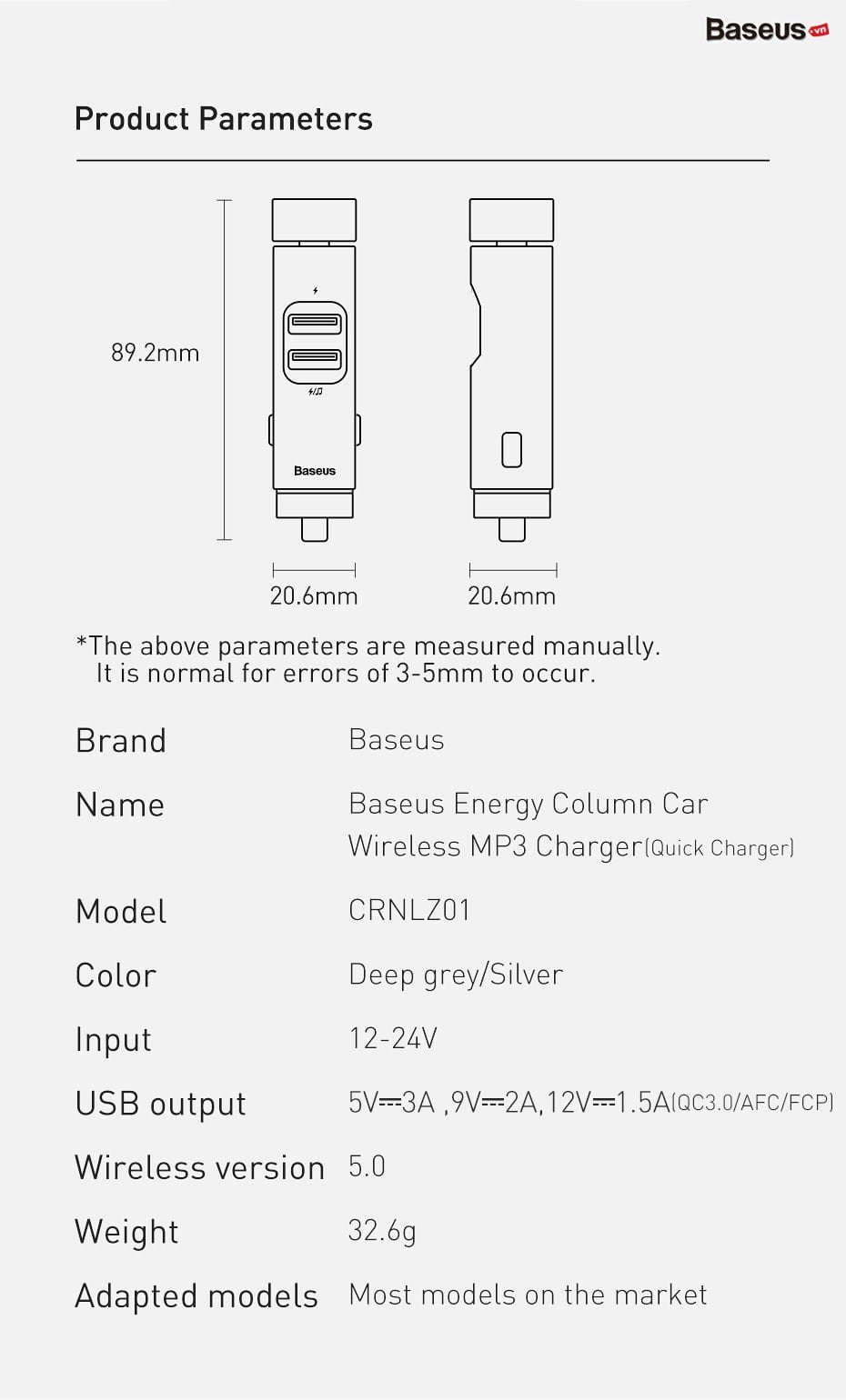 energy column car wireless mp3 charger pps quick charger english 14 73f5c978f2f5469a8a3a529f12e6843f