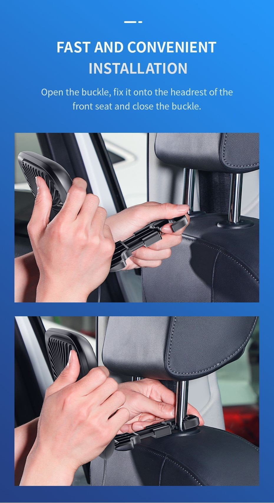 foldable vehicle mounted backseat fan white 10 a6a6a184b6f94162871315b80c82d574