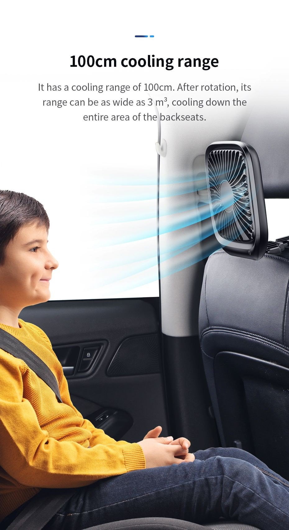 foldable vehicle mounted backseat fan white 11 473e70fdef9842468bbb58c39c8fe3d6