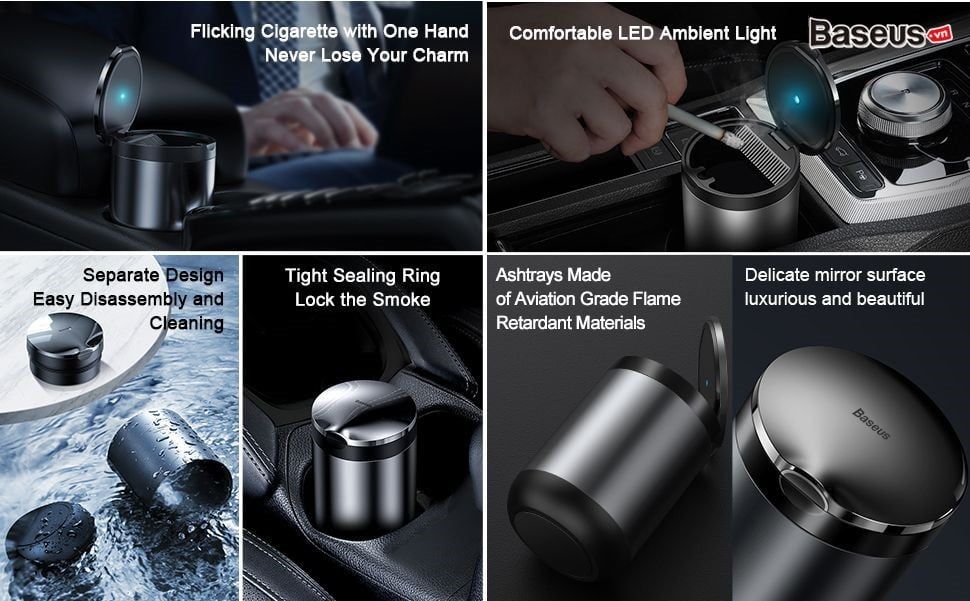 Gạt tàn thuốc mini cao cấp Baseus