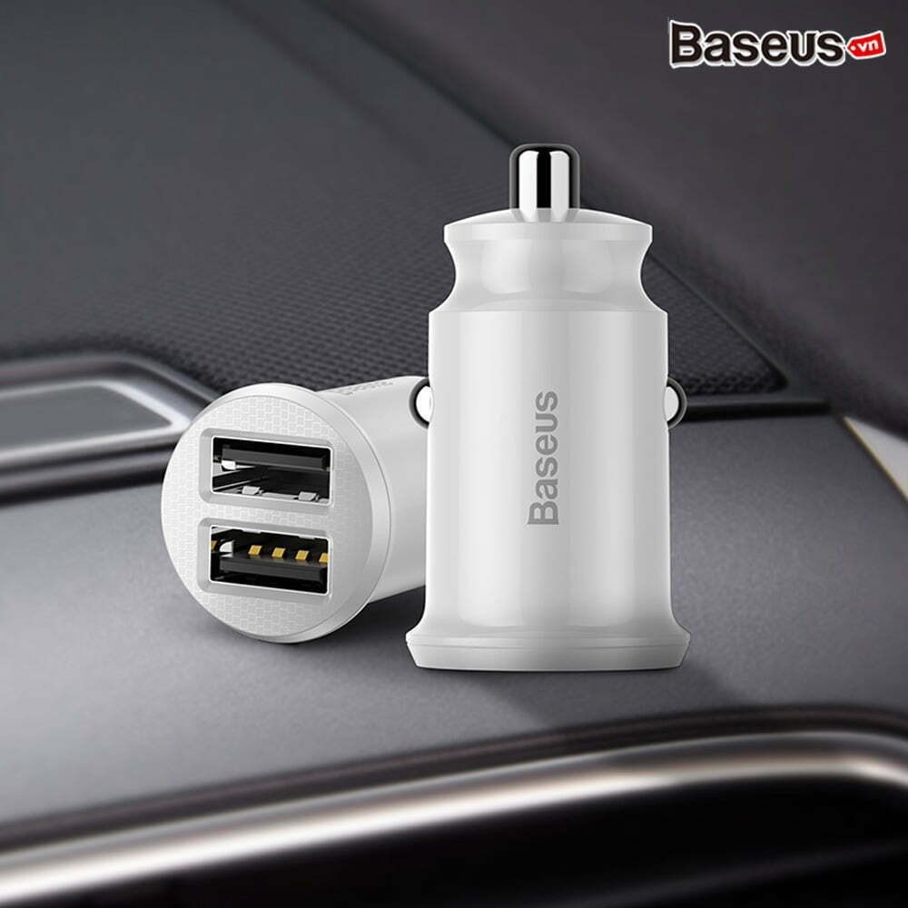 grain mini car charger white