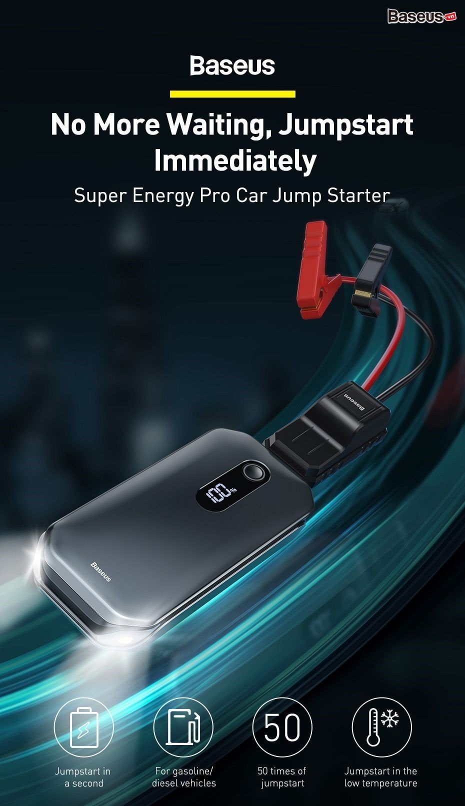 Bộ kích bình ô tô Baseus Super Energy pro 12000mAh
