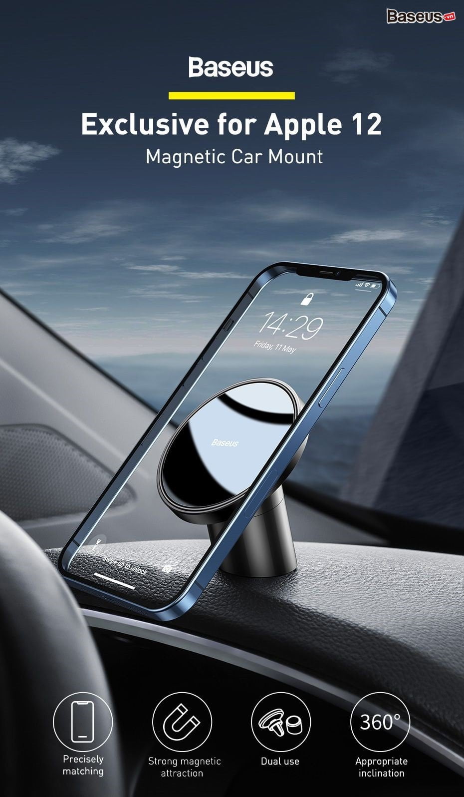 magnetic car mount for dashboards and air outlets 01 99fc5c689ff2407597495840c0d095d5