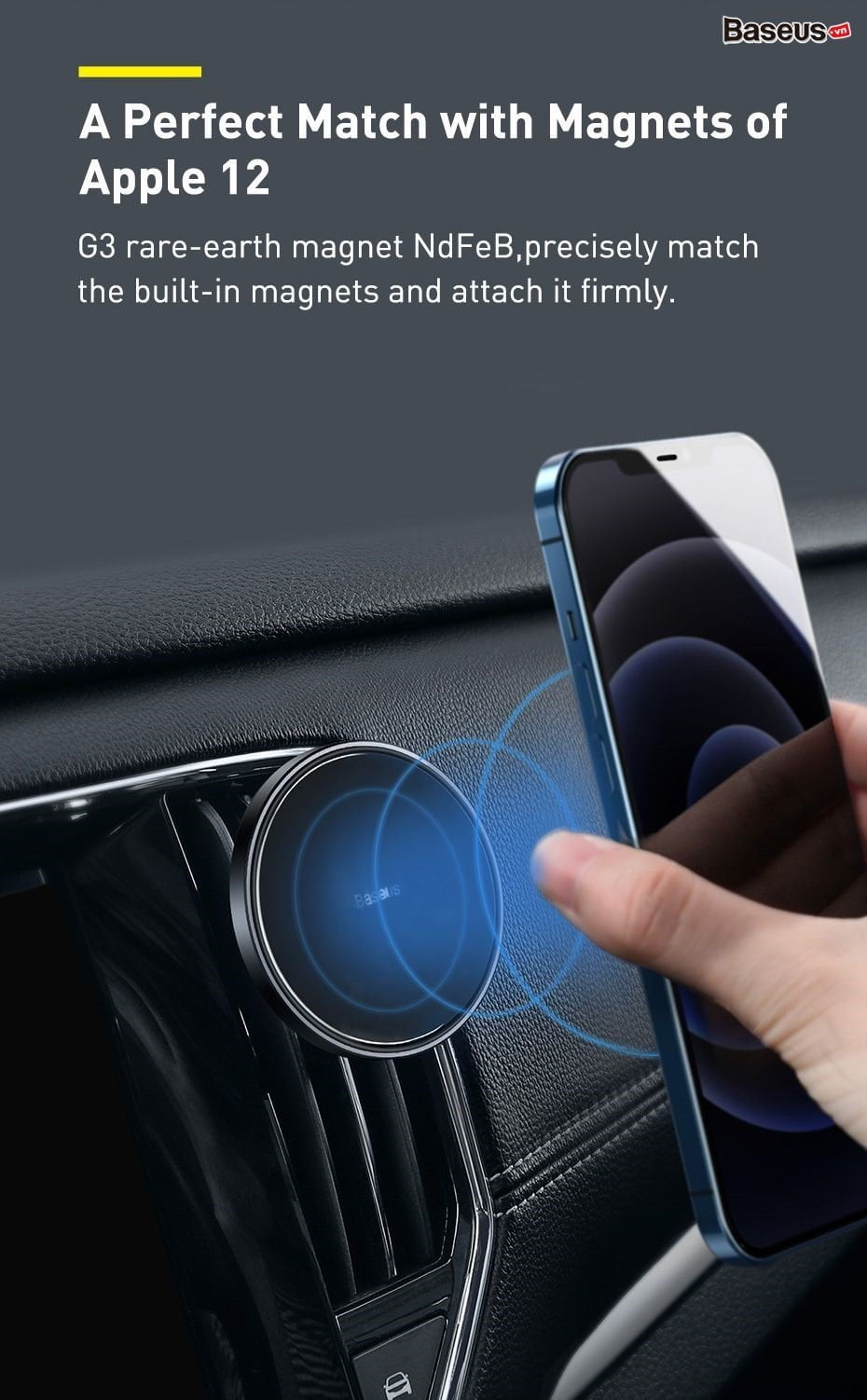 magnetic car mount for dashboards and air outlets 02 85b41d9f96524f88a7c313b5f797e937