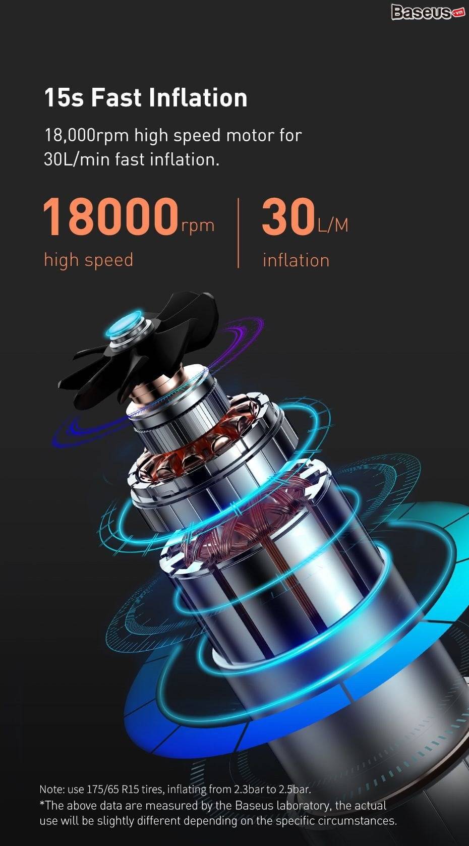 máy bơm lốp ô tô Baseus Super Mini Inflator Pump