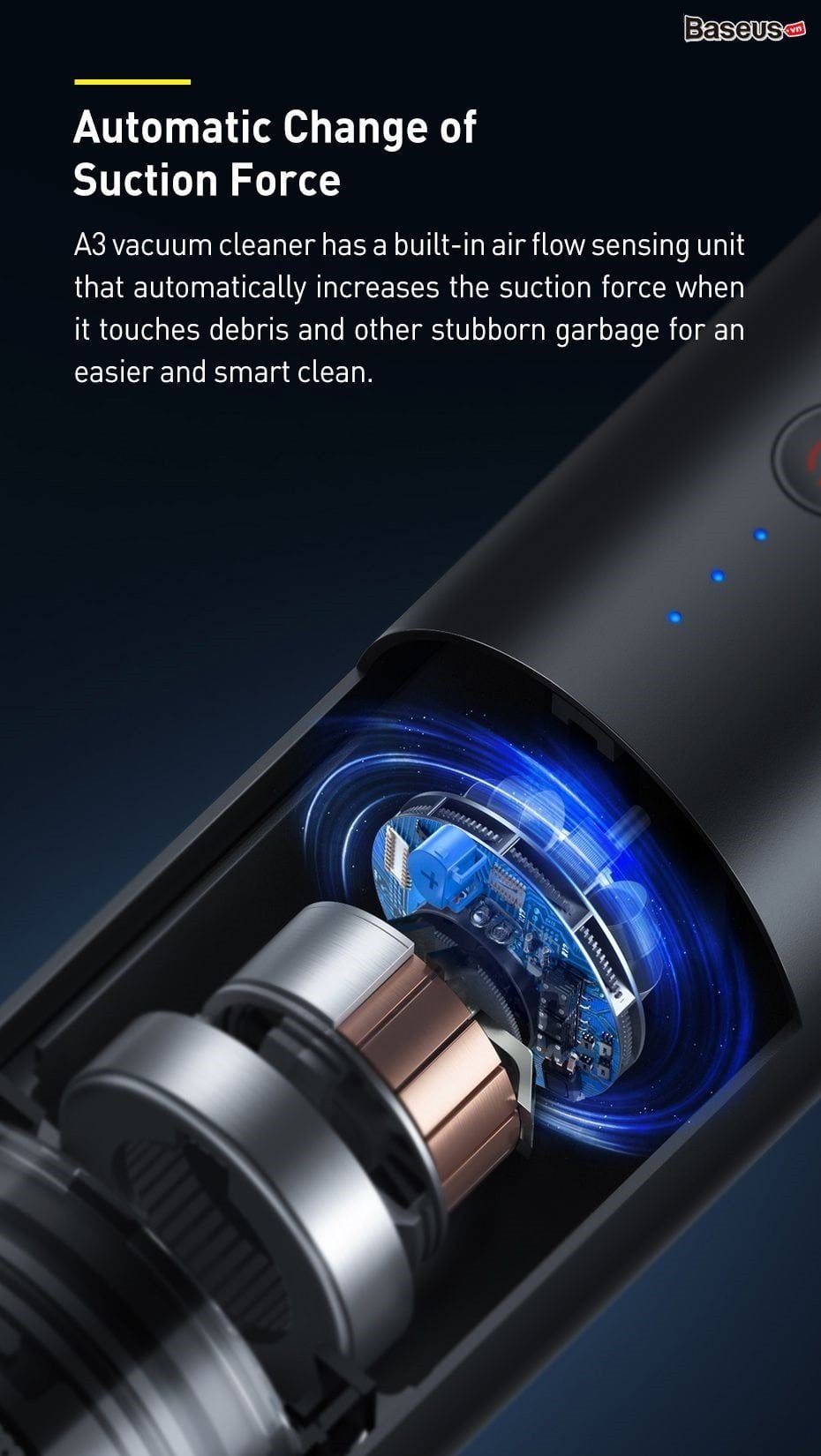 Máy Hút Bụi Mini Cầm Tay Baseus A3
