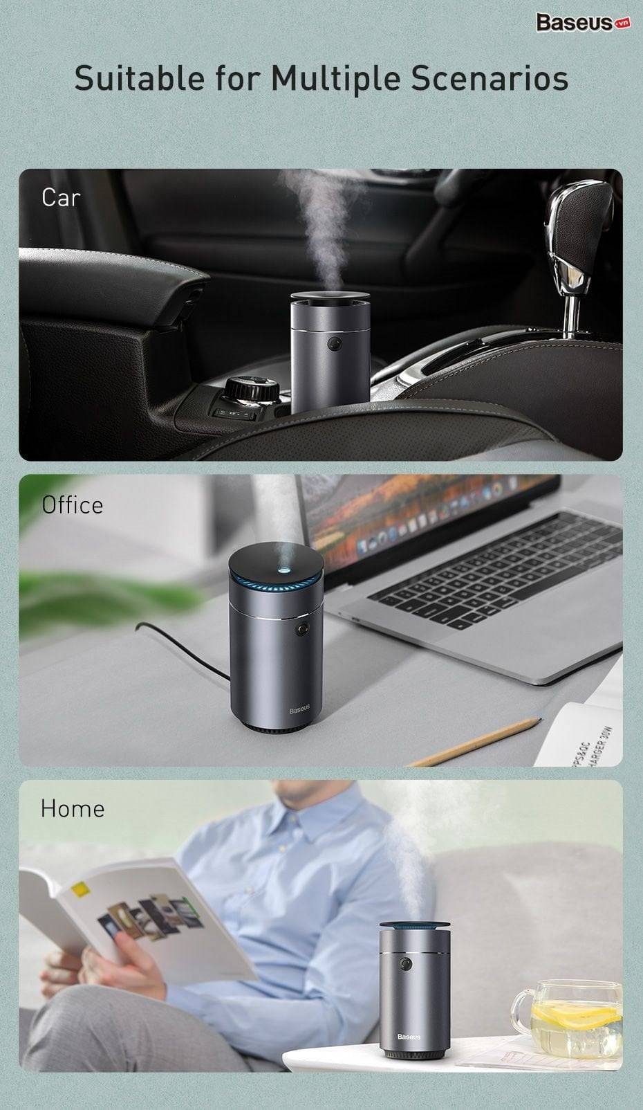 Máy phun sương tạo ẩm Baseus xông tinh dầu Time Aromatherapy Humidifier
