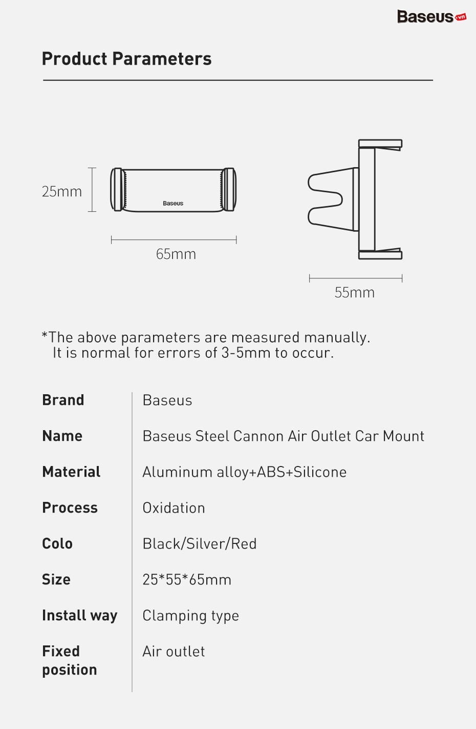 steel cannon air outlet car mount 16 6e2c0c52b8d542478ae8df95758120d6