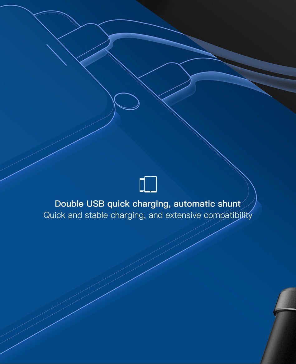 Tẩu Sạc Ô Tô 3 Trong 1 Baseus Y Type Dual USB