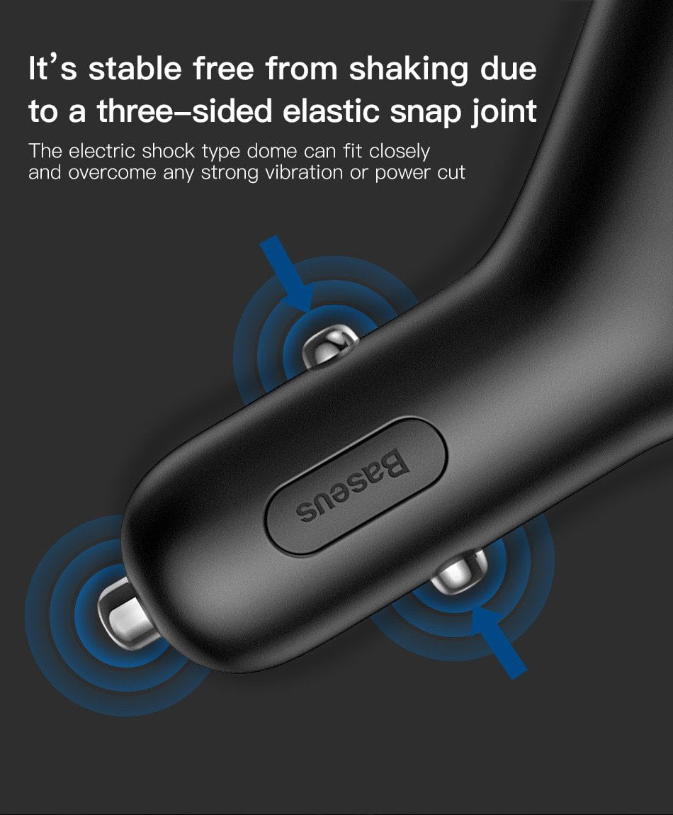 Tẩu Sạc Ô Tô 3 Trong 1 Baseus Y Type Dual USB