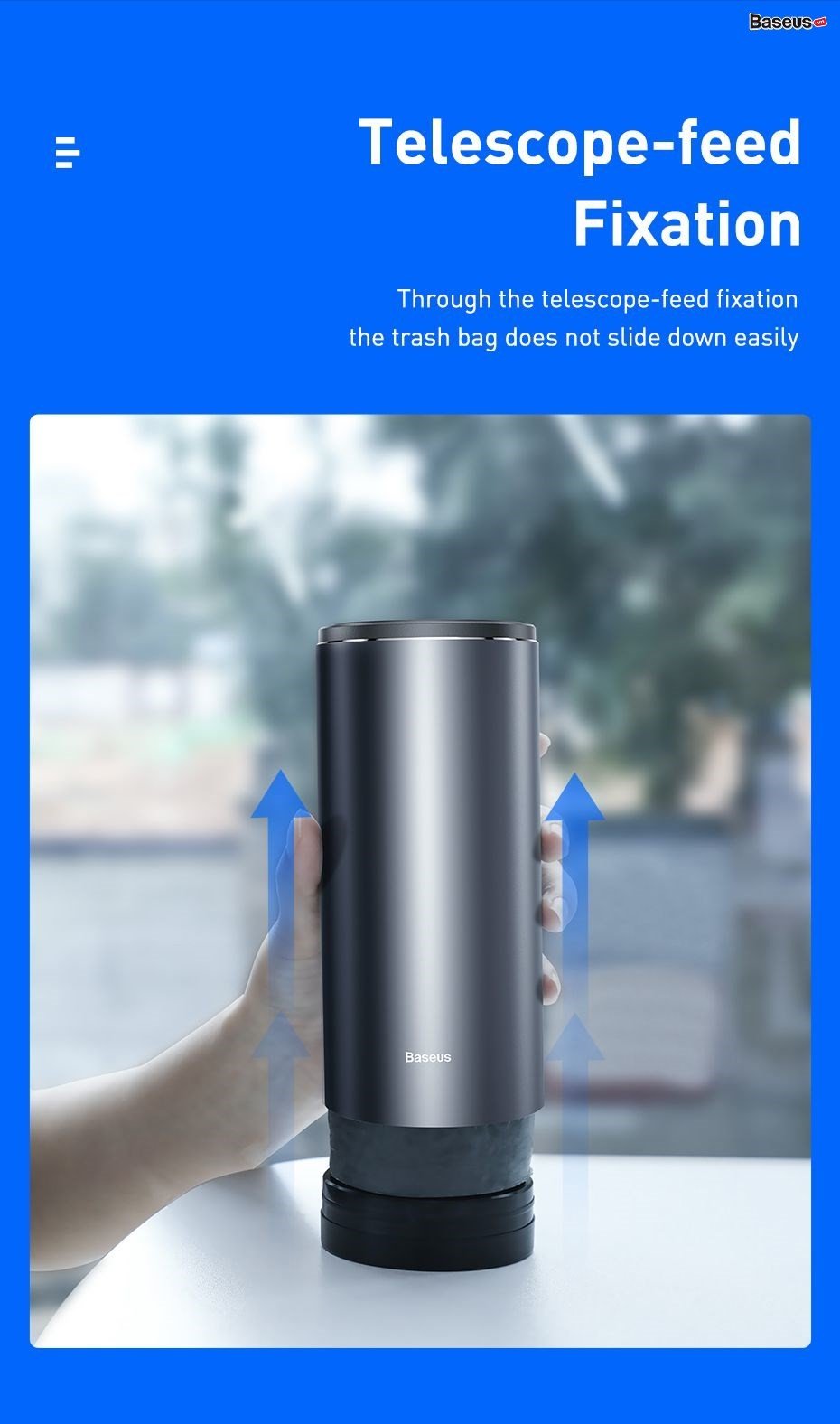 Thùng Rác Mini Baseus Gentleman Style, Chất Liệu Kim Loại, Tiện Dụng Cho Xe Hơi & Bàn Làm Việc
